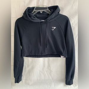 Gymshark Black Cropped Hoodie